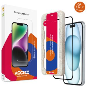 Accezz Triple Strong Full Cover Glas Screenprotector met applicator Apple iPhone 14 Pro Max / 15 Plus / 16 Plus - Transparant