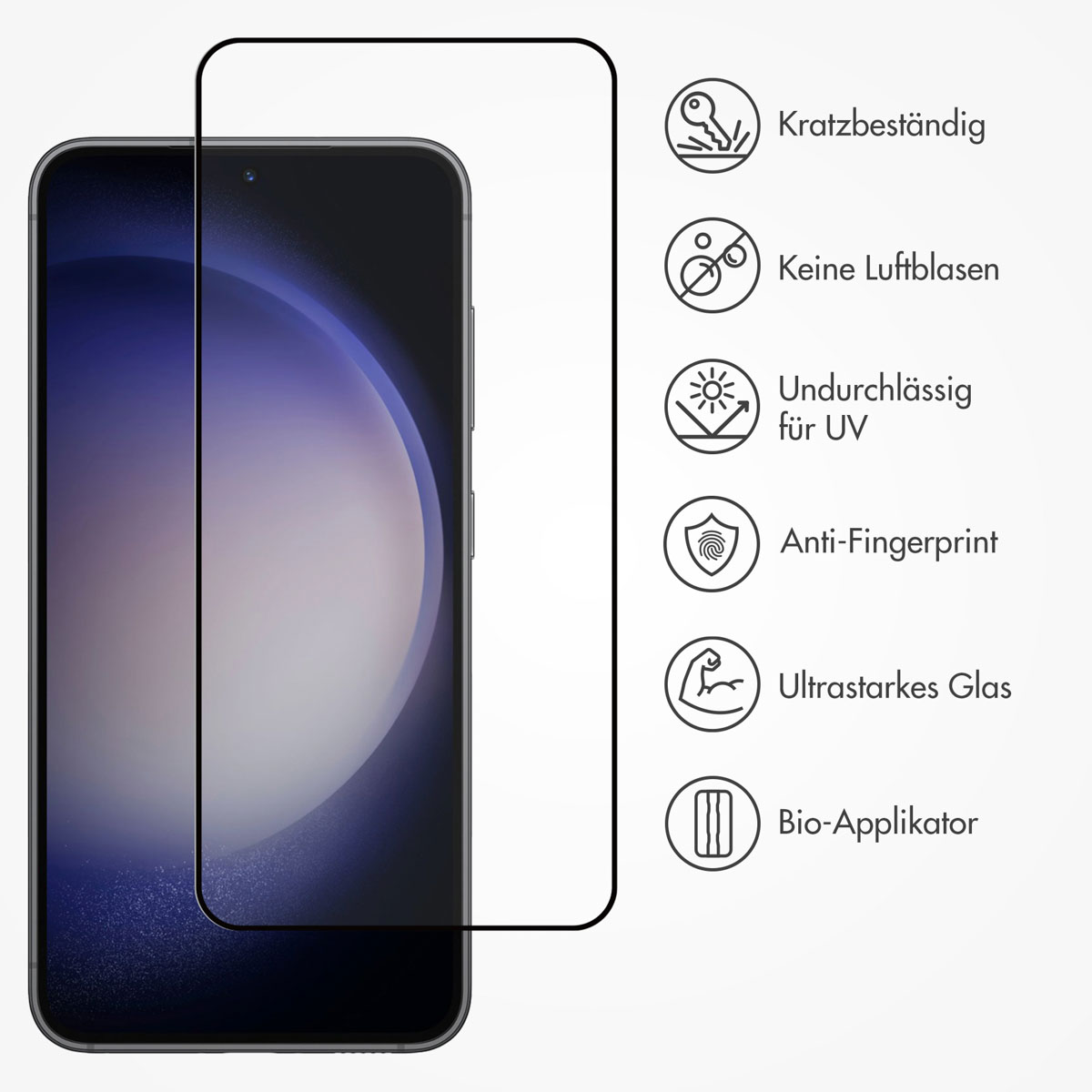 Accezz Triple Strong Full Cover Glas Screenprotector met applicator Samsung Galaxy S22 / S23 - Afbeelding 4