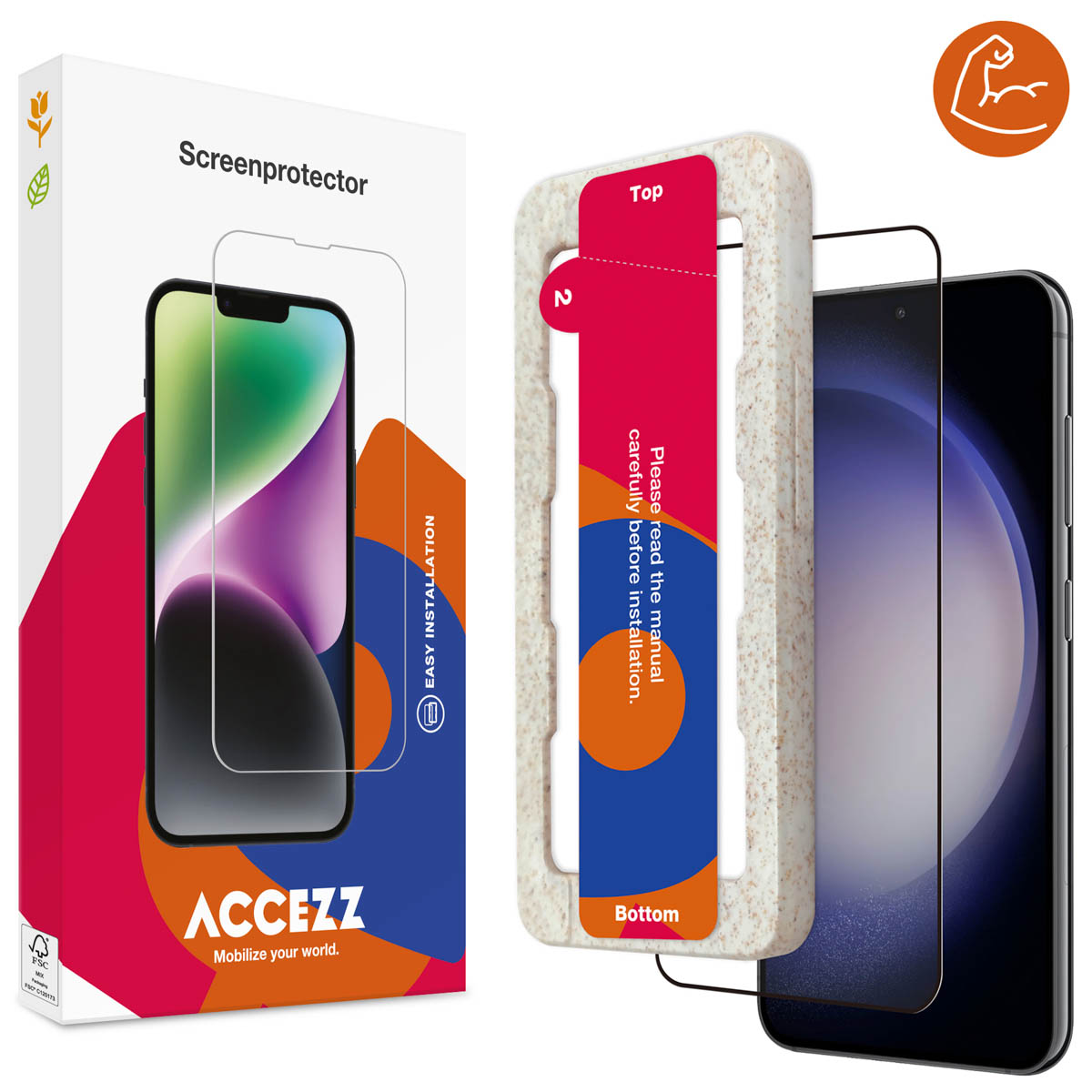 Accezz Triple Strong Full Cover Glas Screenprotector met applicator Samsung Galaxy S22 / S23 - Afbeelding 3