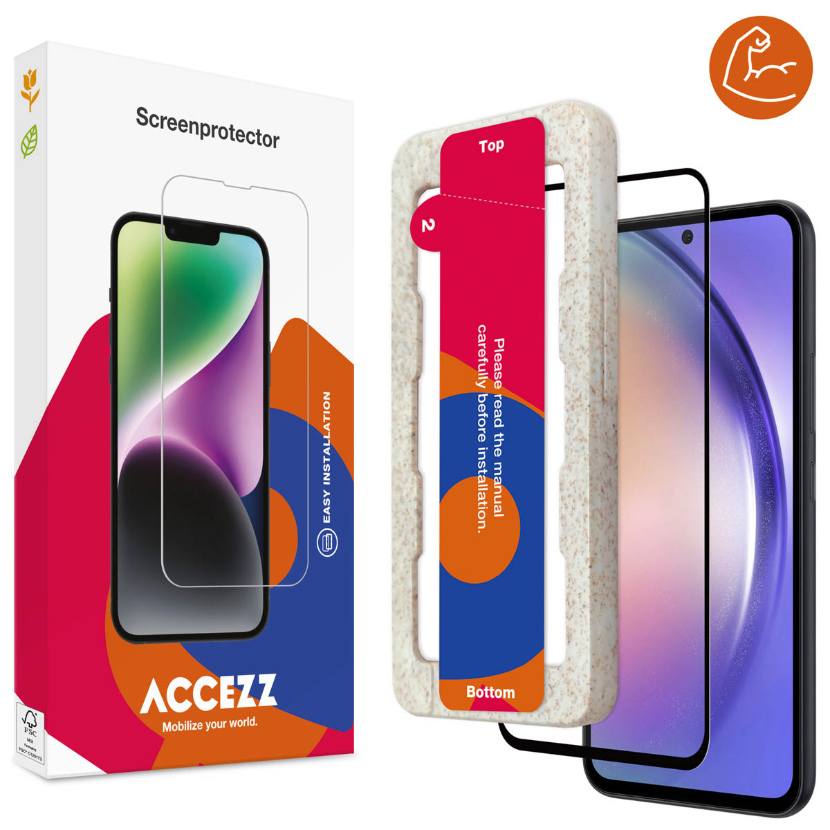 Accezz Triple Strong Full Cover Glas Screenprotector met applicator Samsung Galaxy A54 (5G) / S23 FE