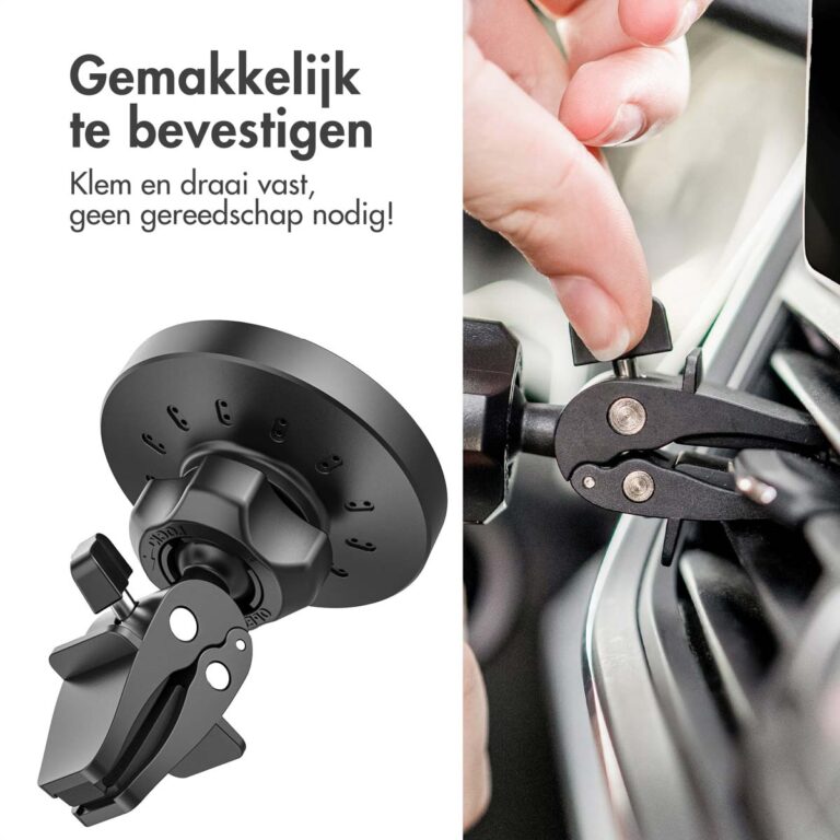 Accezz Telefoonhouder auto met Magsafe - Draadloze oplader - Ventilatierooster - Zwart - Afbeelding 8
