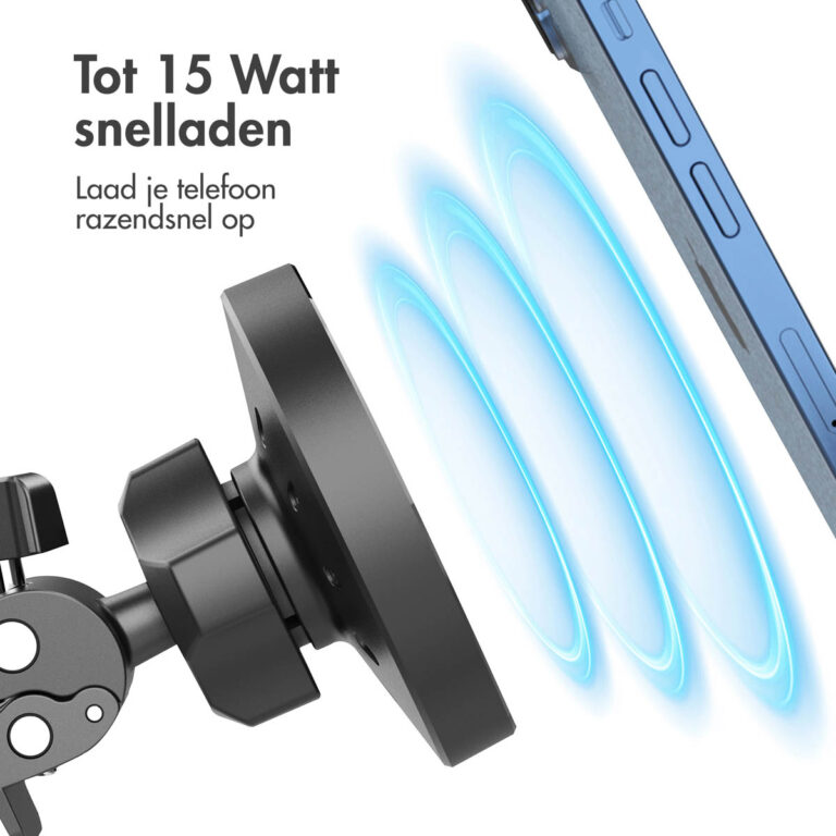 Accezz Telefoonhouder auto met Magsafe - Draadloze oplader - Ventilatierooster - Zwart - Afbeelding 4