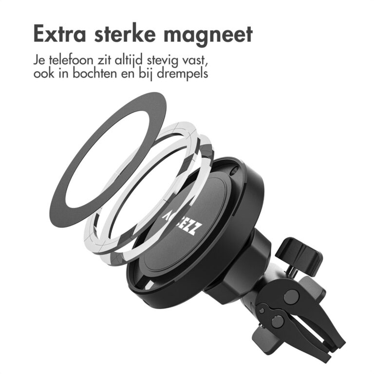 Accezz Telefoonhouder auto met Magsafe - Draadloze oplader - Ventilatierooster - Zwart - Afbeelding 5