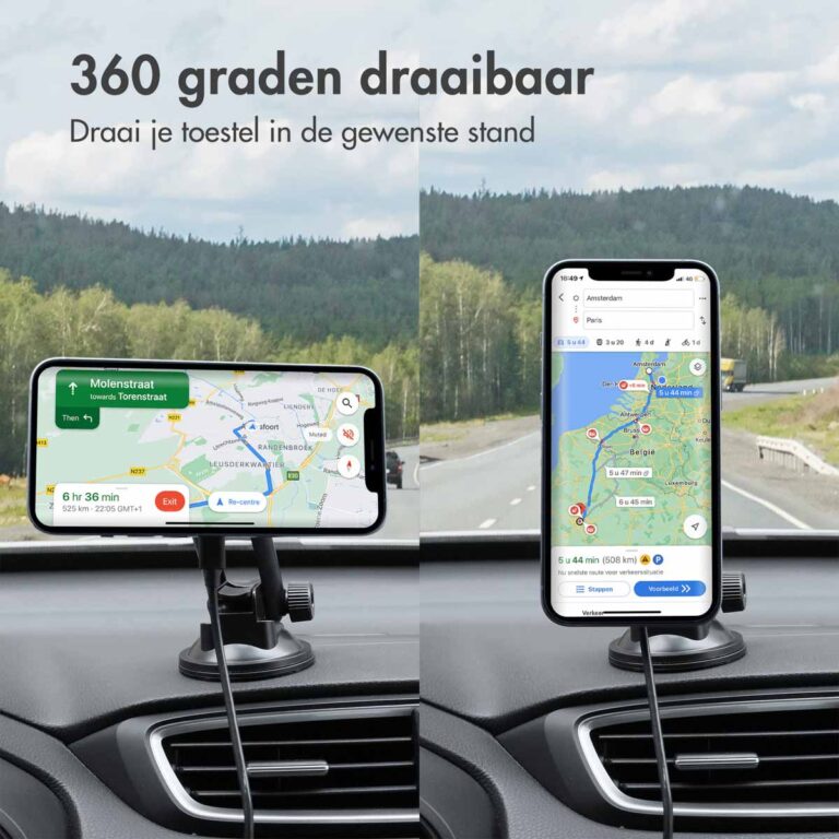Accezz Telefoonhouder auto met MagSafe - Draadloze oplader - Dashboard en voorruit - Zwart - Afbeelding 10