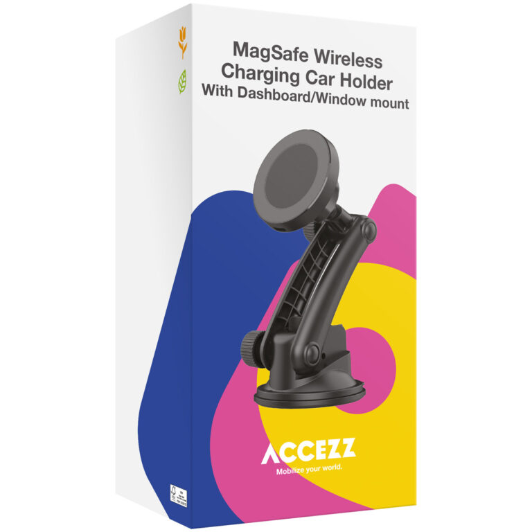 Accezz Telefoonhouder auto met MagSafe - Draadloze oplader - Dashboard en voorruit - Zwart - Afbeelding 2