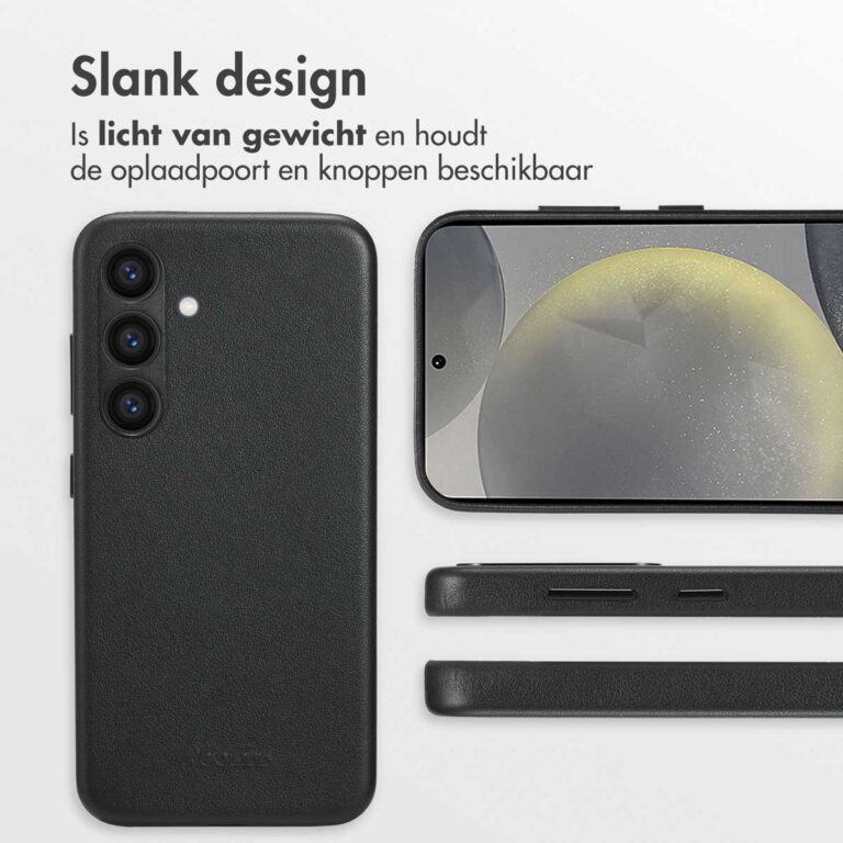 Accezz MagSafe Leather Backcover Samsung Galaxy S24 - Onyx Black - Afbeelding 10