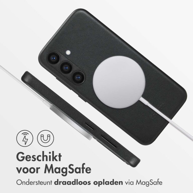 Accezz MagSafe Leather Backcover Samsung Galaxy S24 - Onyx Black - Afbeelding 7