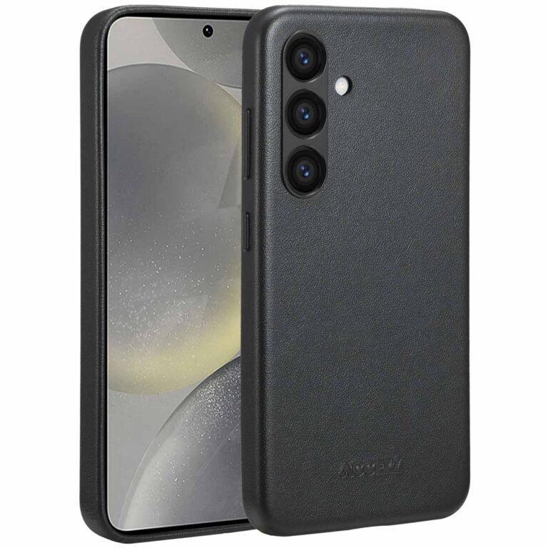 Accezz MagSafe Leather Backcover Samsung Galaxy S24 - Onyx Black - Afbeelding 4