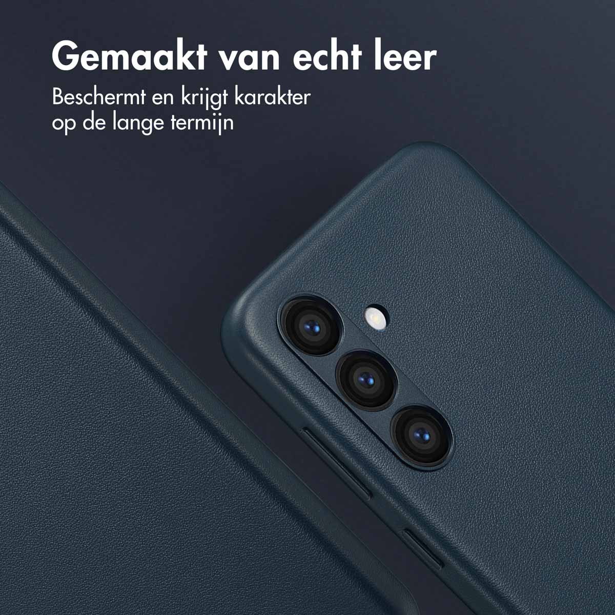 Accezz MagSafe Leather Backcover Samsung Galaxy S24 - Nightfall Blue - Afbeelding 6