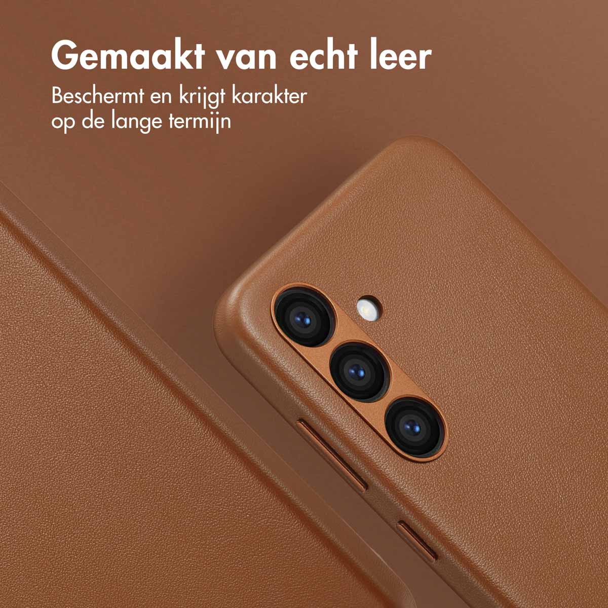 Accezz MagSafe Leather Backcover Samsung Galaxy S24 - Sienna Brown - Afbeelding 6