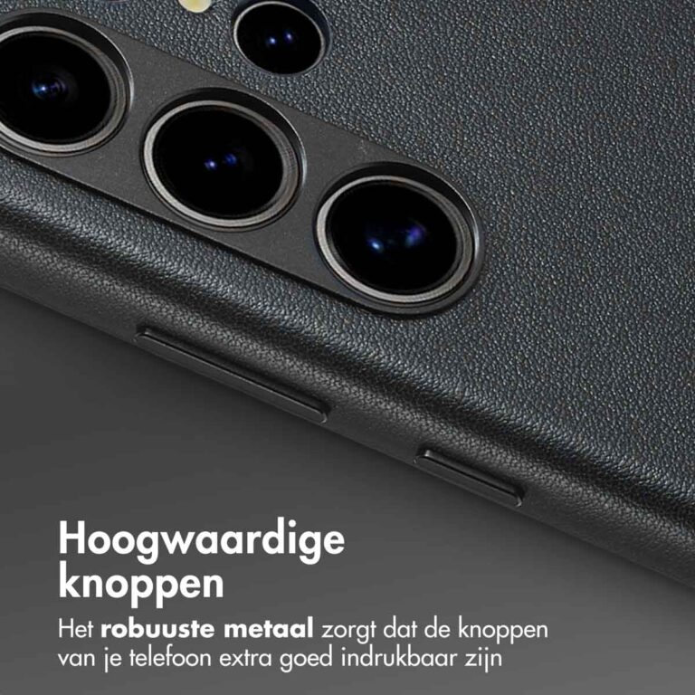 Accezz MagSafe Leather Backcover Samsung Galaxy S24 Ultra - Onyx Black - Afbeelding 8