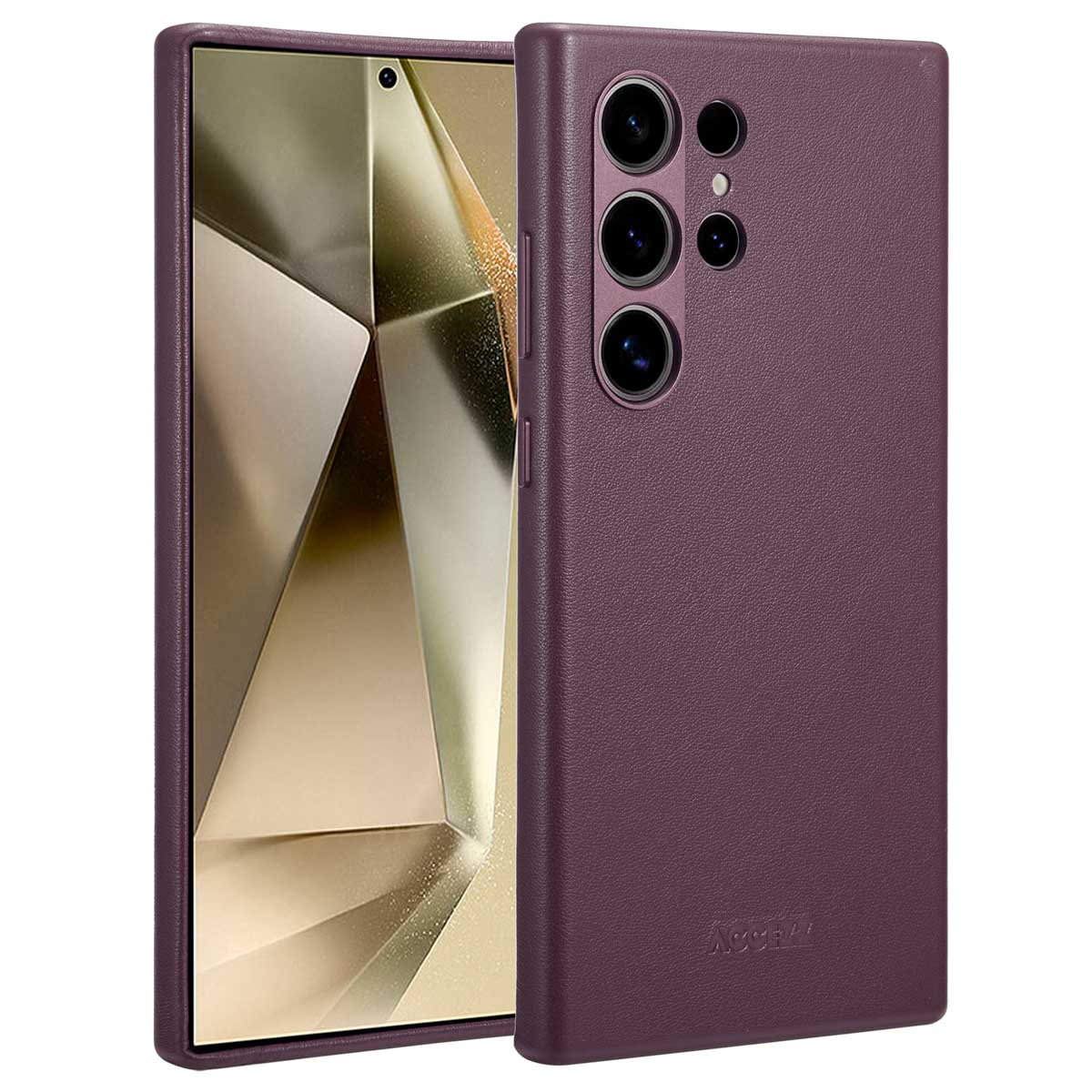 Accezz MagSafe Leather Backcover Samsung Galaxy S24 Ultra – Heath Purple