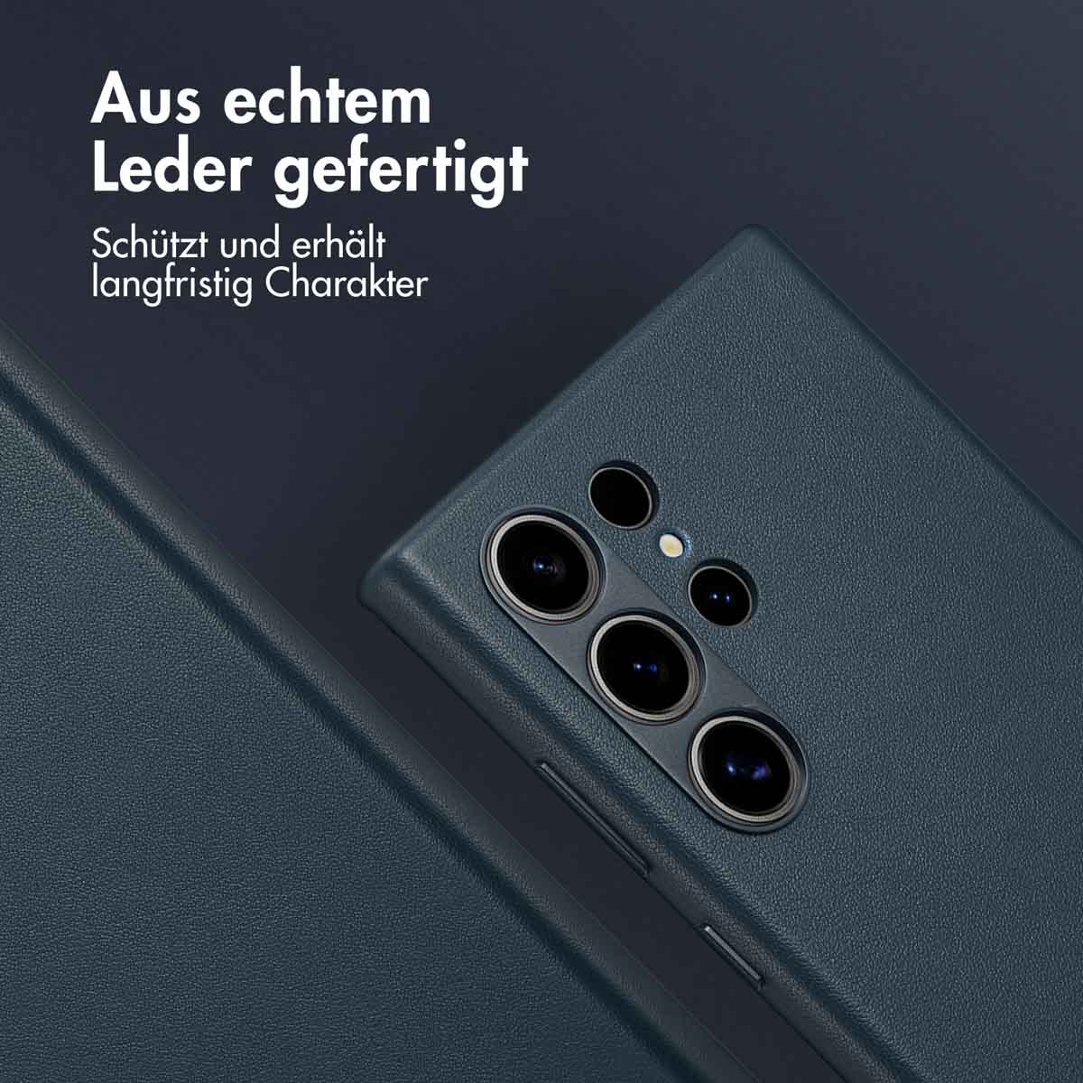 Accezz MagSafe Leather Backcover Samsung Galaxy S24 Ultra - Nightfall Blue - Afbeelding 5