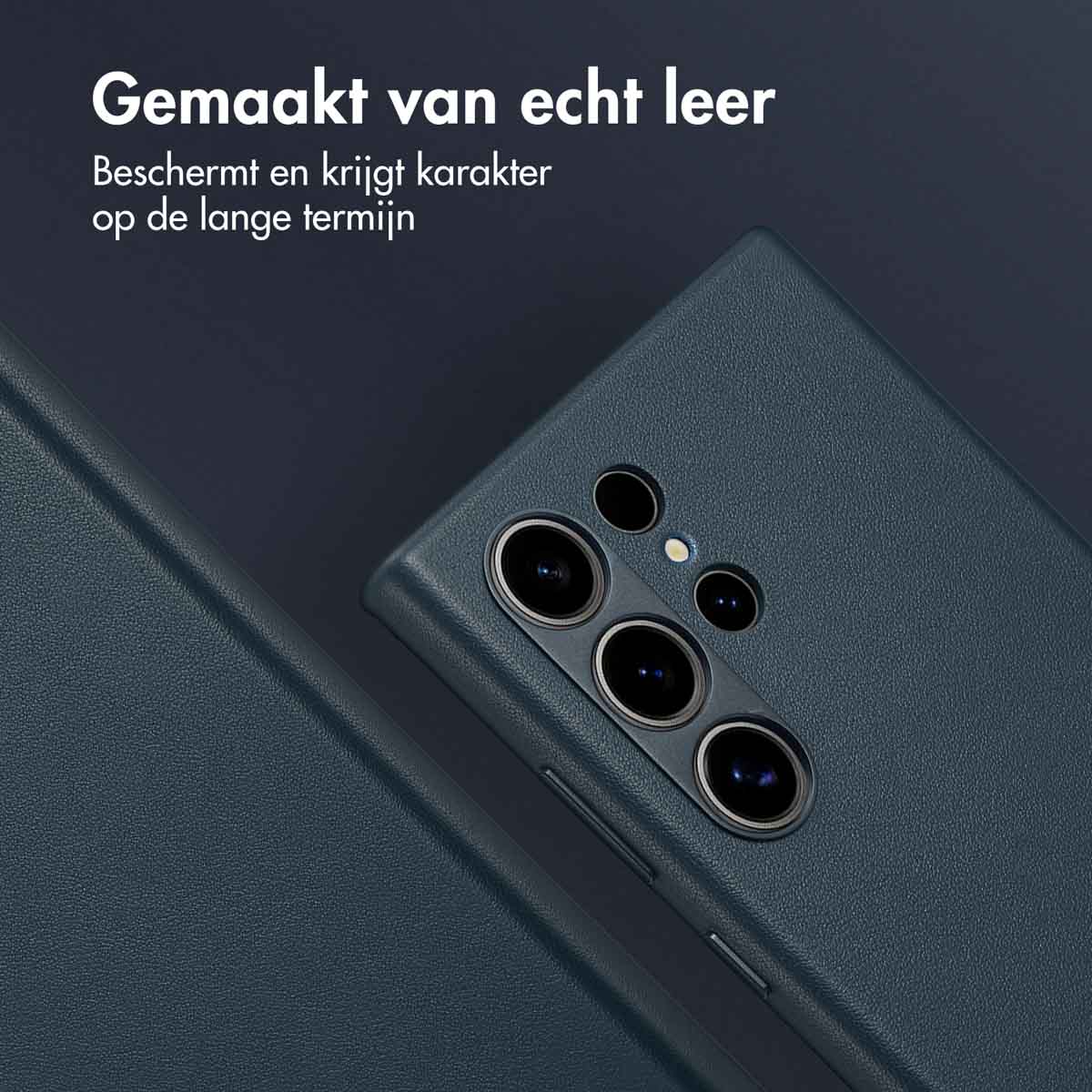 Accezz MagSafe Leather Backcover Samsung Galaxy S24 Ultra - Nightfall Blue - Afbeelding 6