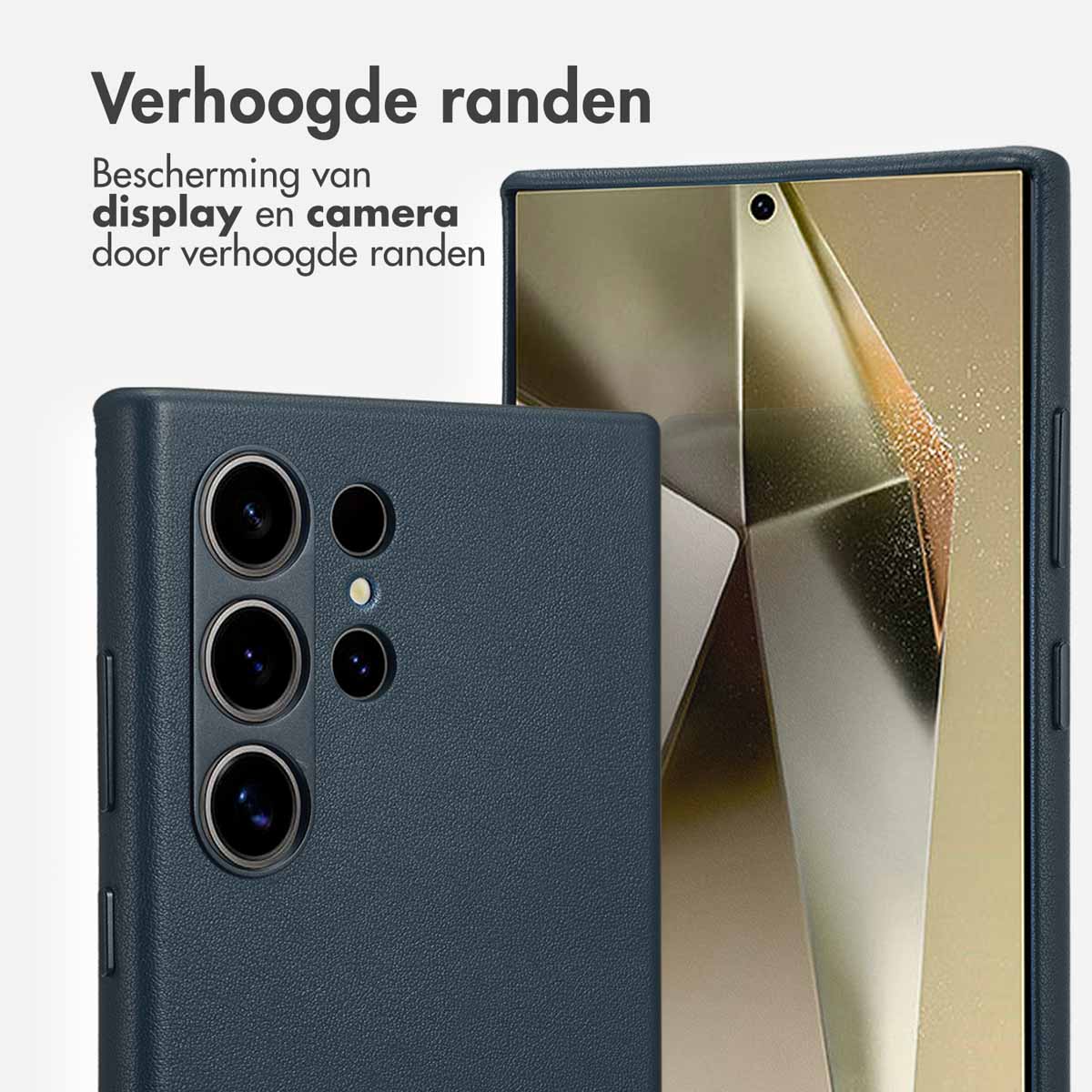Accezz MagSafe Leather Backcover Samsung Galaxy S24 Ultra - Nightfall Blue - Afbeelding 10