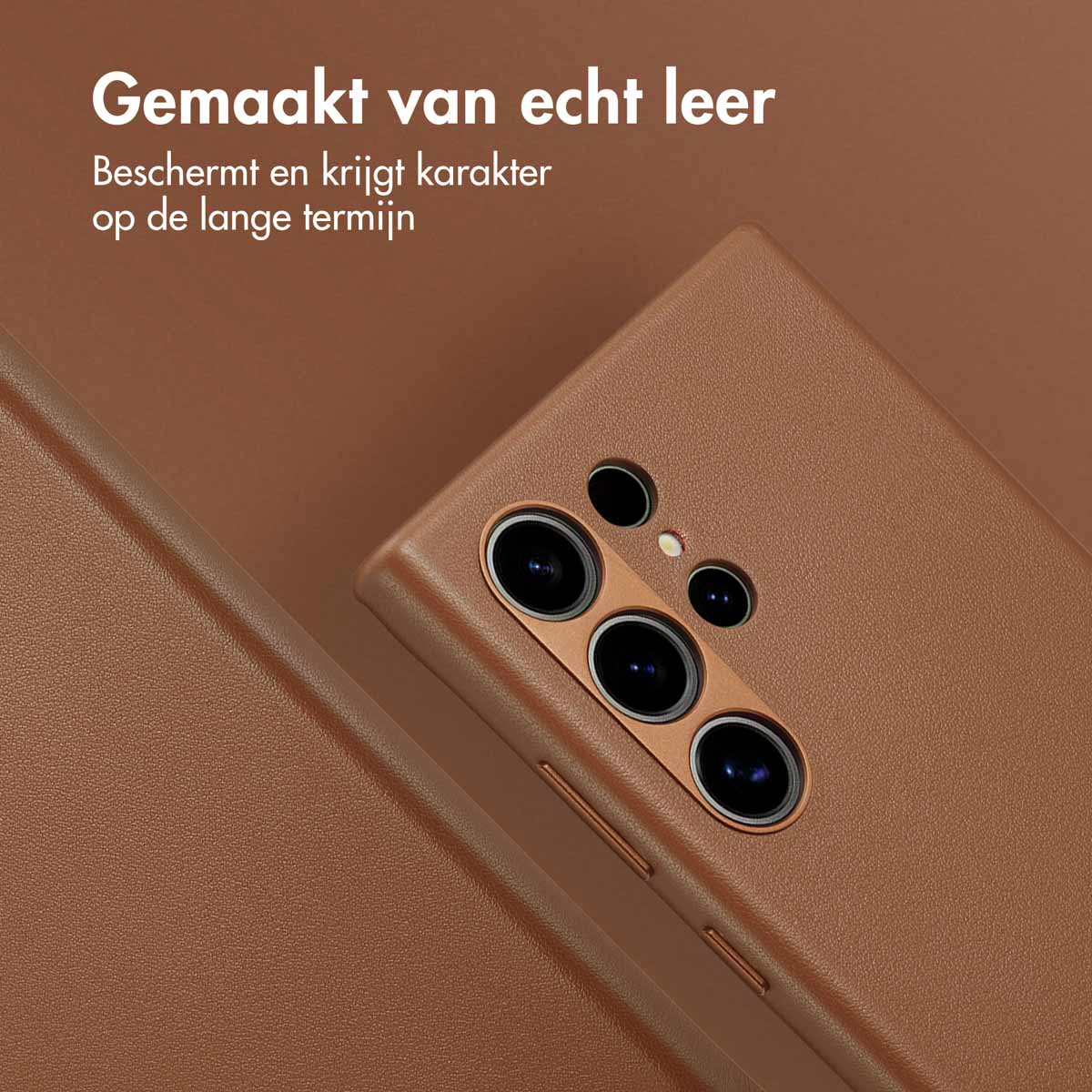 Accezz MagSafe Leather Backcover Samsung Galaxy S24 Ultra - Sienna Brown - Afbeelding 6