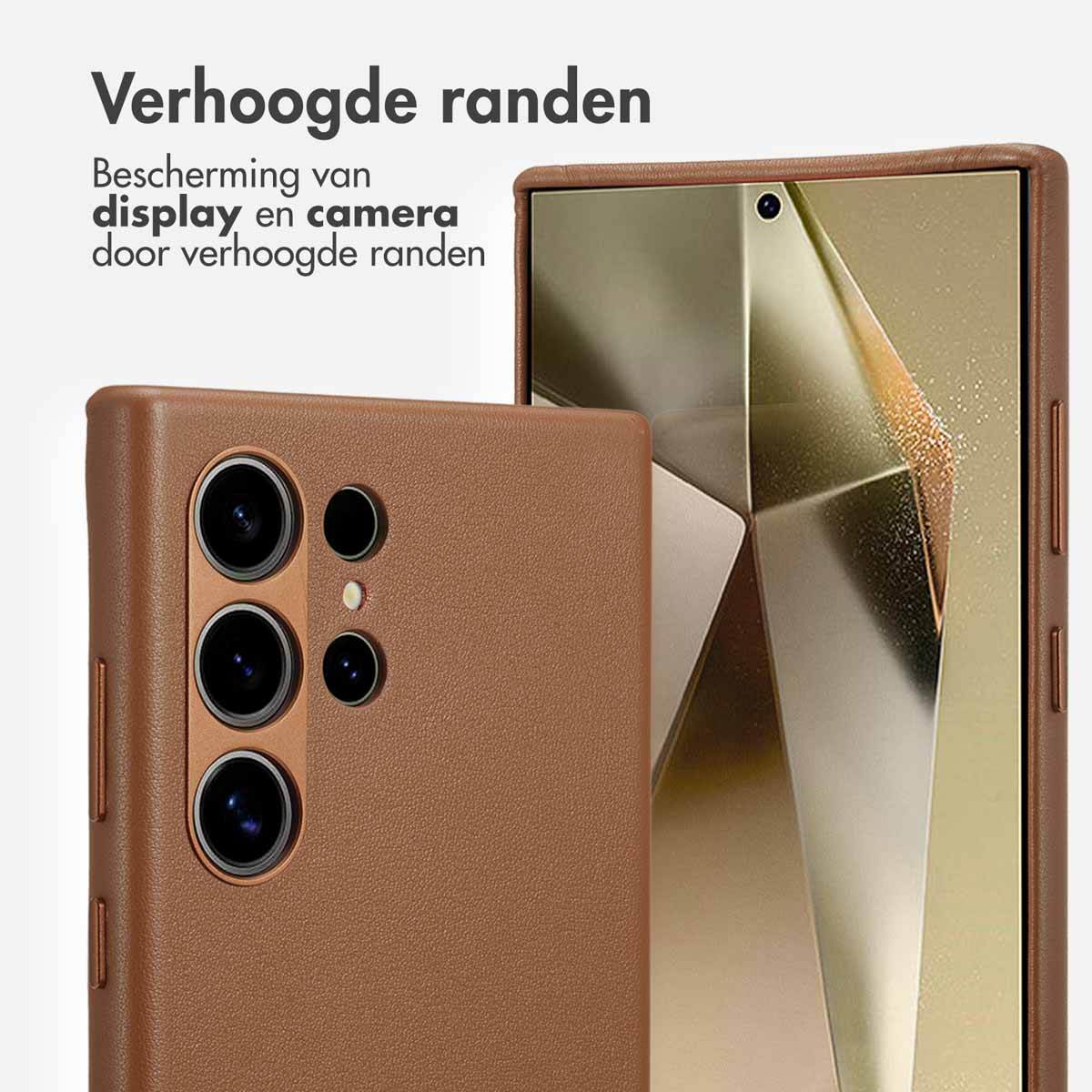 Accezz MagSafe Leather Backcover Samsung Galaxy S24 Ultra - Sienna Brown - Afbeelding 10