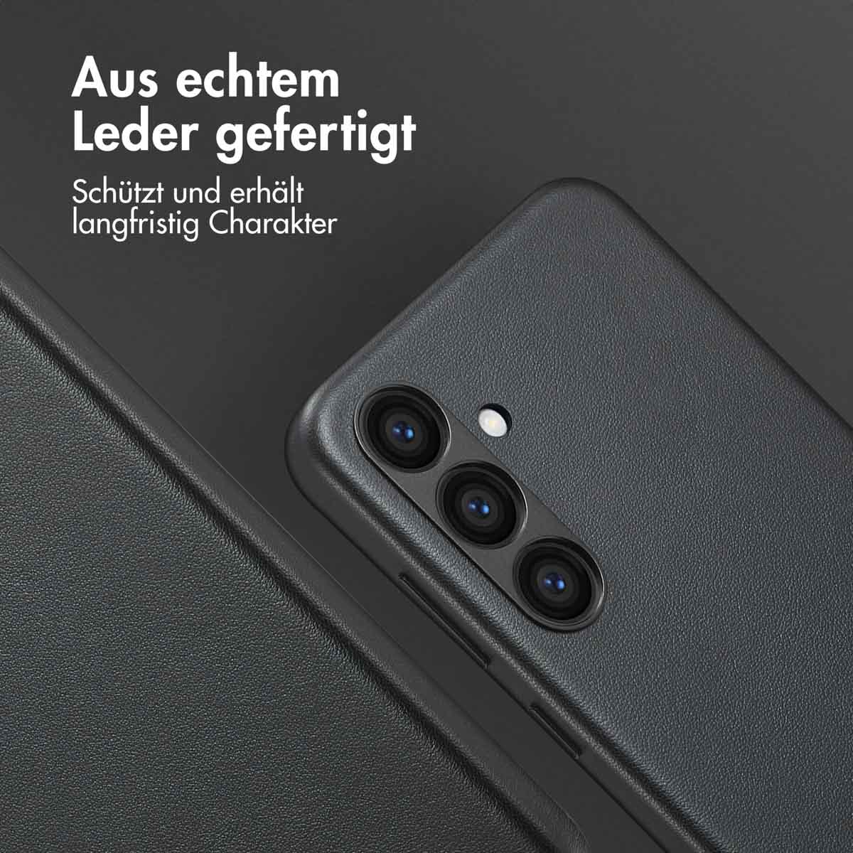 Accezz MagSafe Leather Backcover Samsung Galaxy S24 Plus - Onyx Black - Afbeelding 4