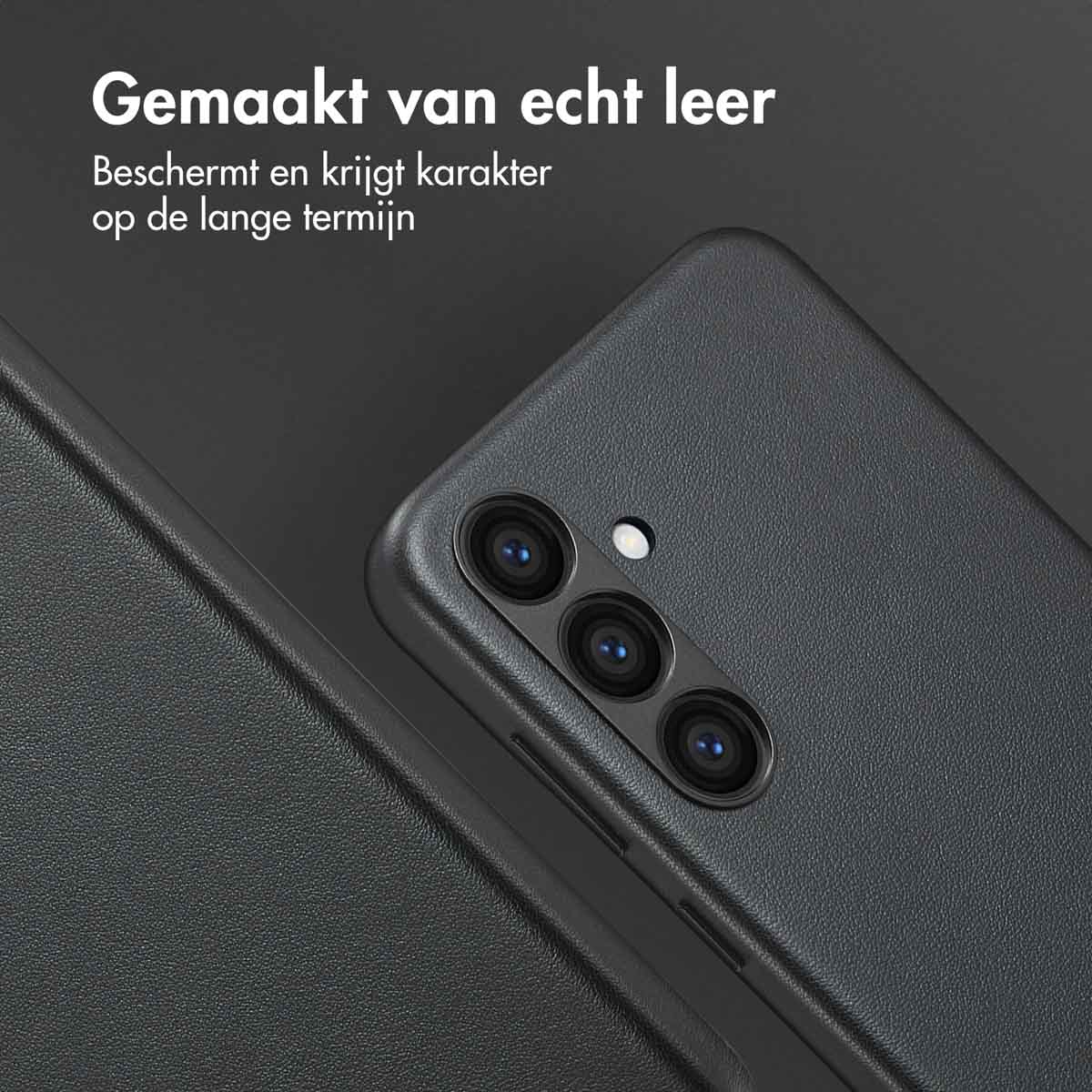 Accezz MagSafe Leather Backcover Samsung Galaxy S24 Plus - Onyx Black - Afbeelding 6