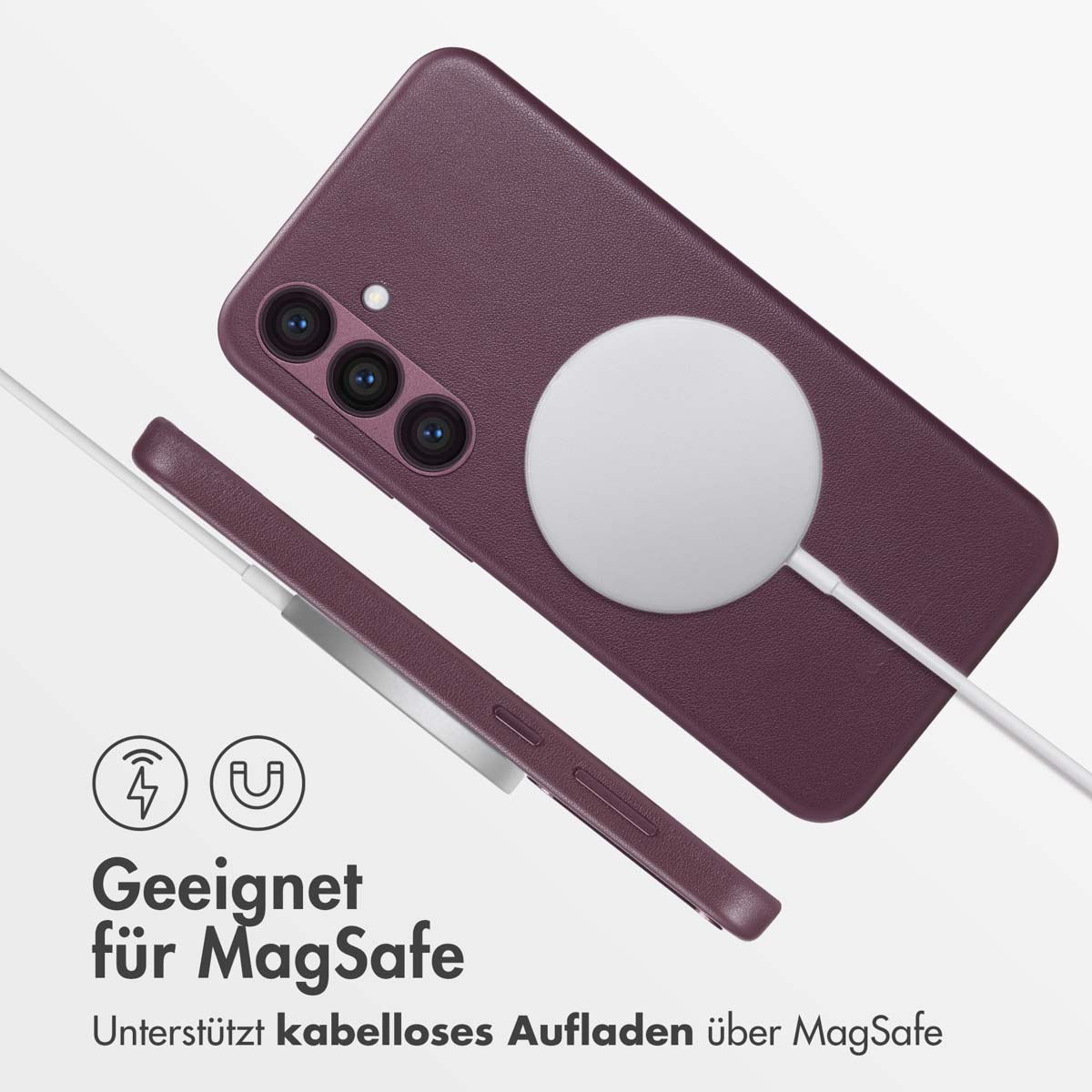 Accezz MagSafe Leather Backcover Samsung Galaxy S24 Plus - Heath Purple - Afbeelding 9
