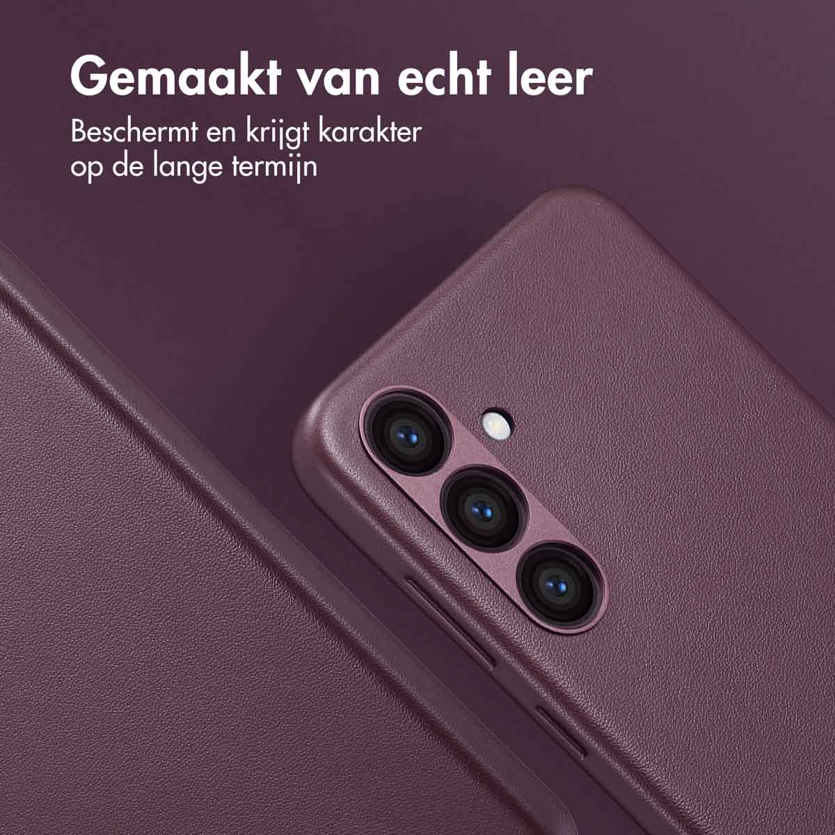 Accezz MagSafe Leather Backcover Samsung Galaxy S24 Plus - Heath Purple - Afbeelding 6