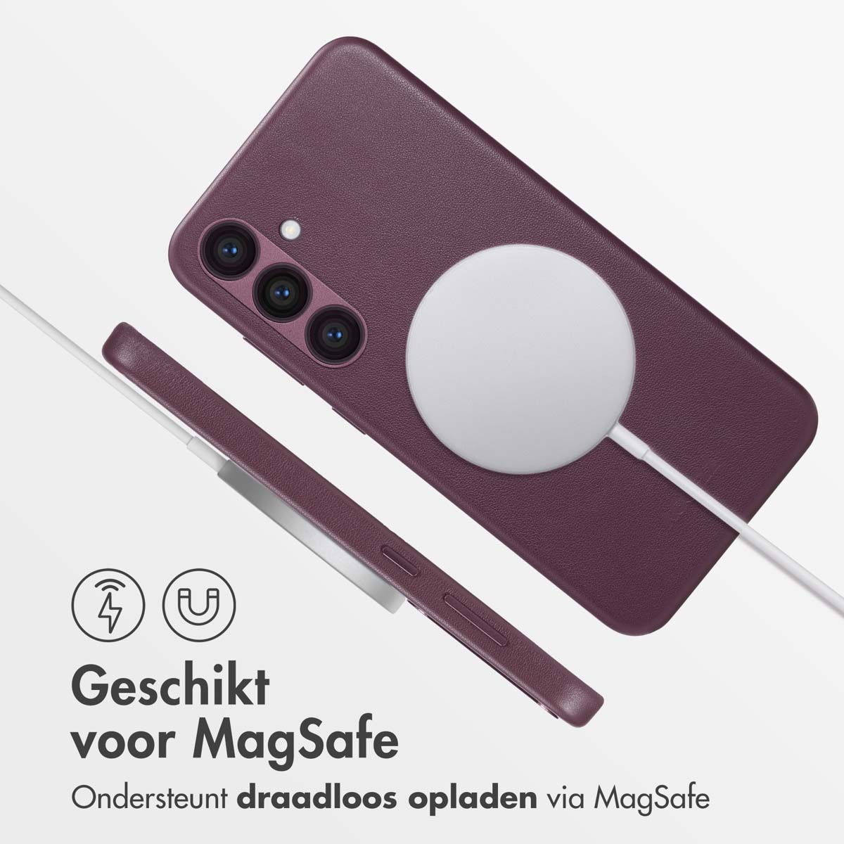 Accezz MagSafe Leather Backcover Samsung Galaxy S24 Plus - Heath Purple - Afbeelding 8