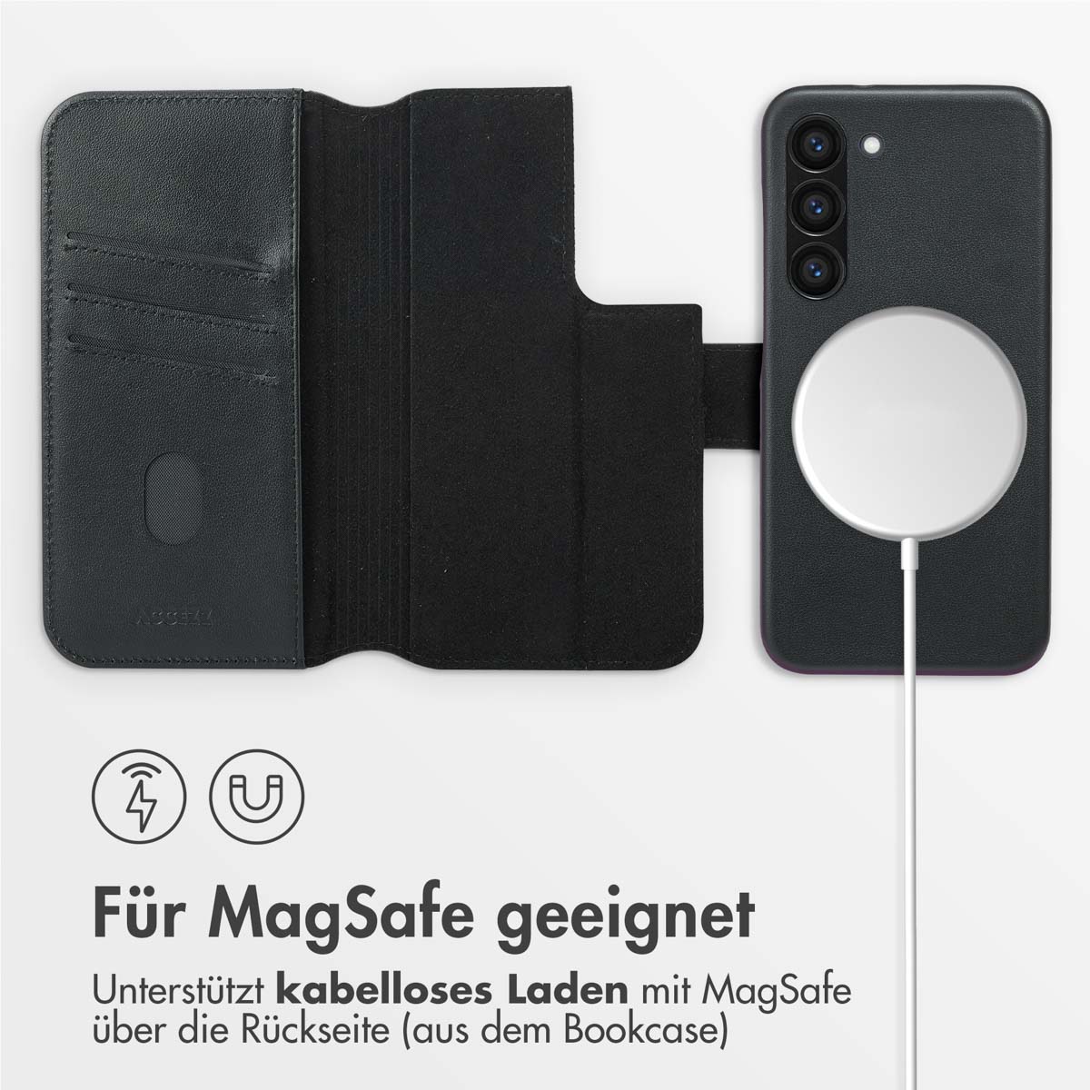 Accezz Leather Bookcase 2-in-1 met MagSafe Samsung Galaxy S23 - Onyx Black - Afbeelding 7