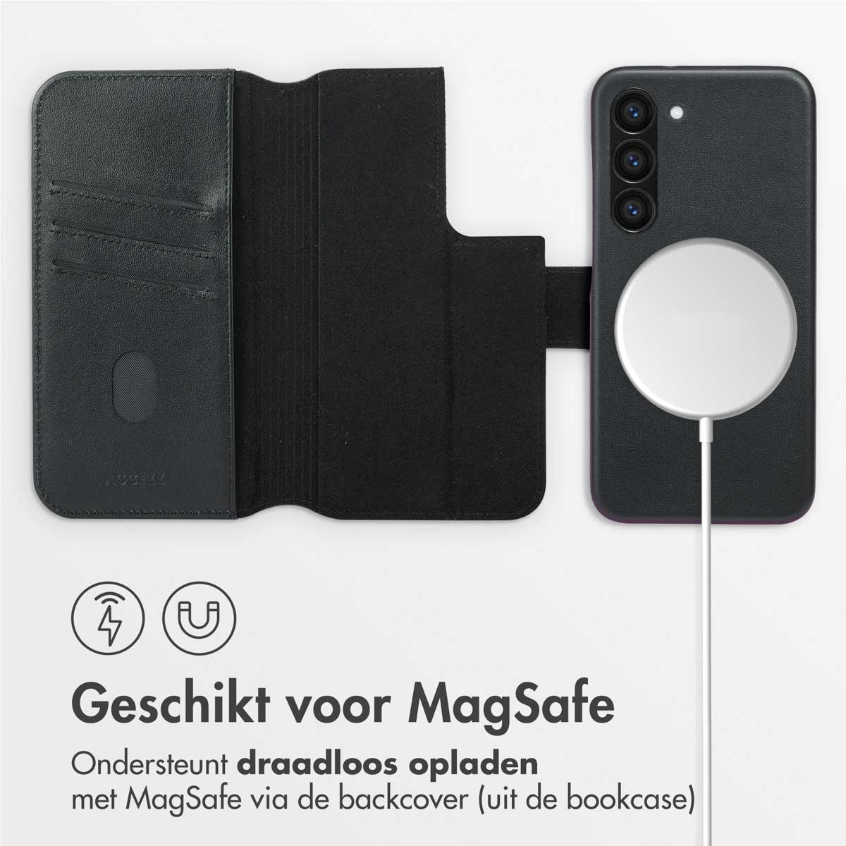Accezz Leather Bookcase 2-in-1 met MagSafe Samsung Galaxy S23 - Onyx Black - Afbeelding 8