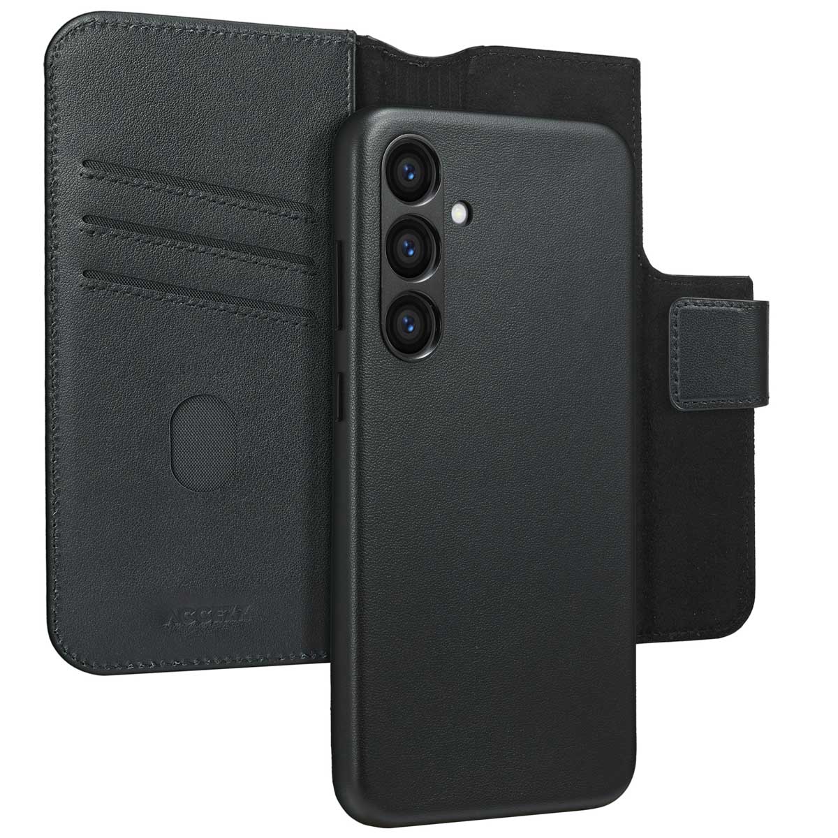 Accezz Leather Bookcase 2-in-1 met MagSafe Samsung Galaxy S23 FE – Onyx Black