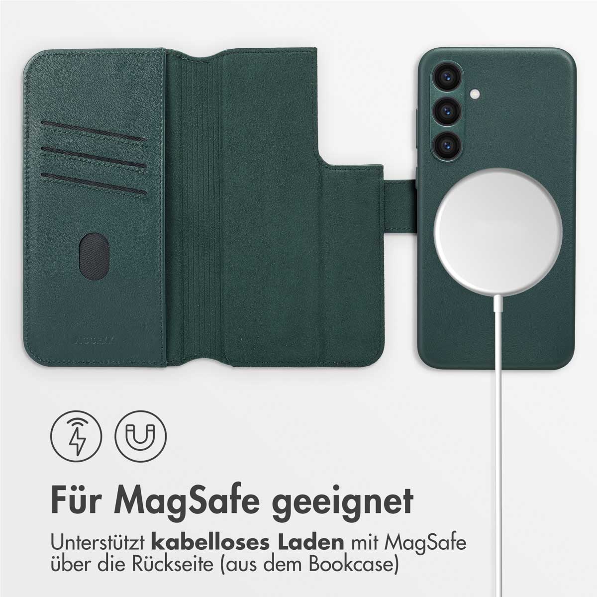 Accezz Leather Bookcase 2-in-1 met MagSafe Samsung Galaxy S23 FE - Cedar Green - Afbeelding 9
