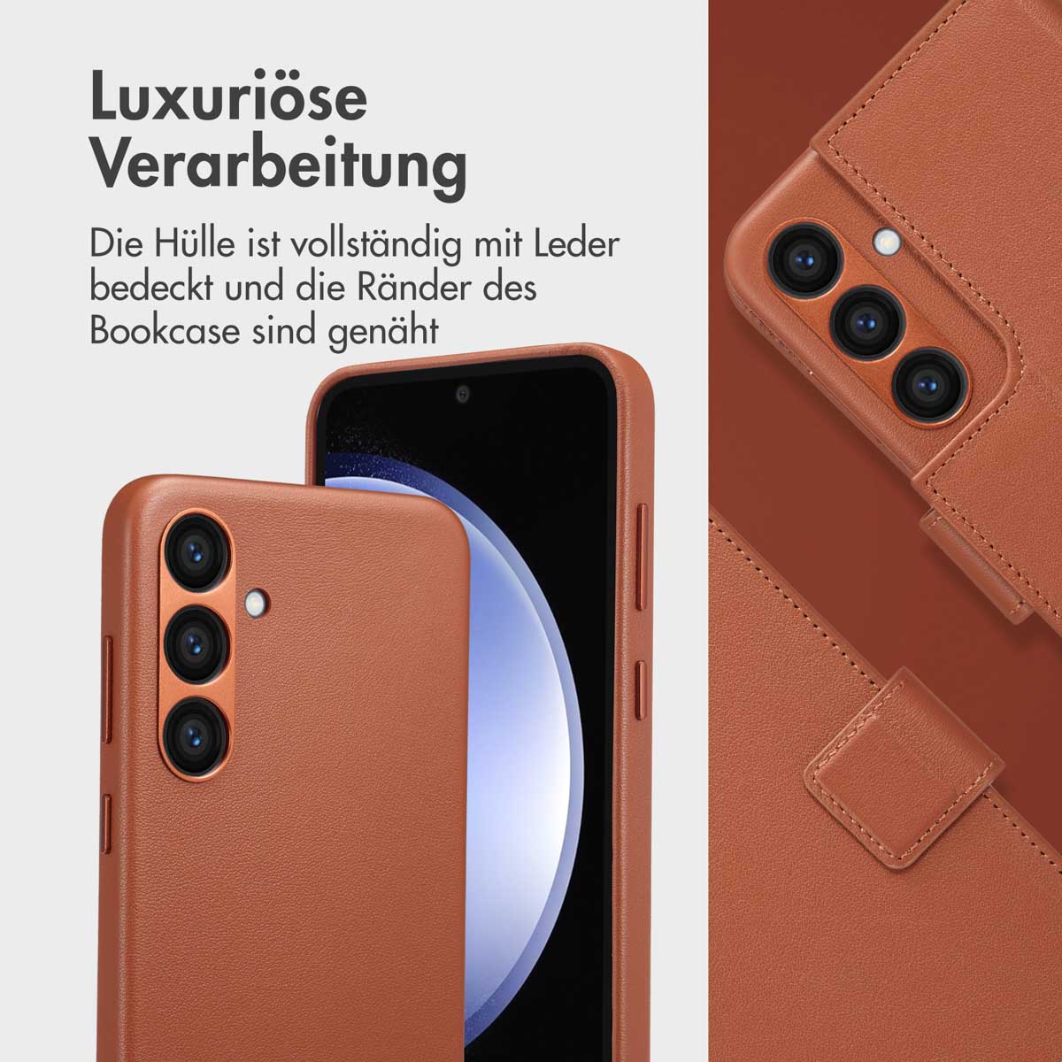 Accezz Leather Bookcase 2-in-1 met MagSafe Samsung Galaxy S23 FE - Sienna Brown - Afbeelding 10