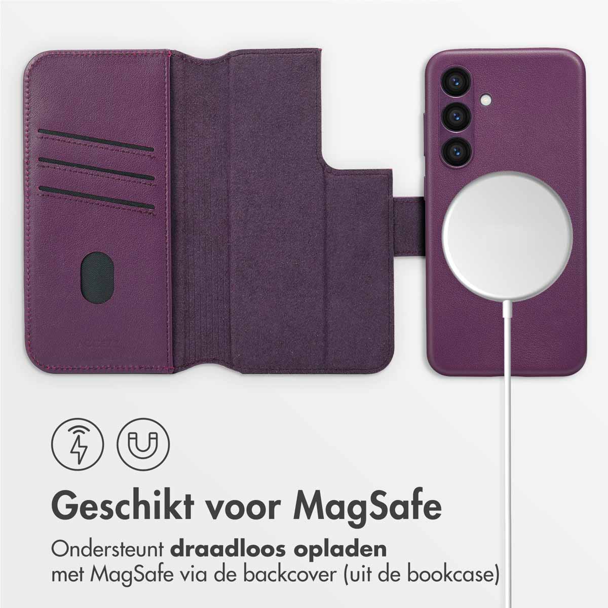 Accezz Leather Bookcase 2-in-1 met MagSafe Samsung Galaxy S24 - Heath Purple - Afbeelding 7