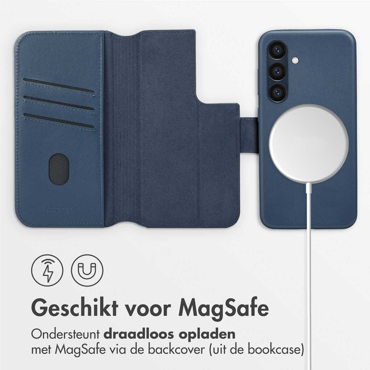 Accezz Leather Bookcase 2-in-1 met MagSafe Samsung Galaxy S24 - Nightfall Blue - Afbeelding 7