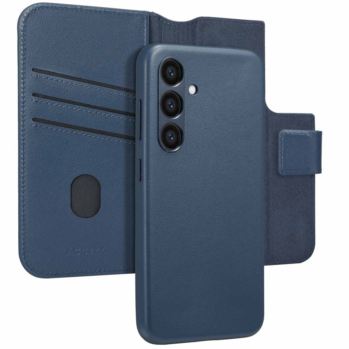 Accezz Leather Bookcase 2-in-1 met MagSafe Samsung Galaxy S24 – Nightfall Blue
