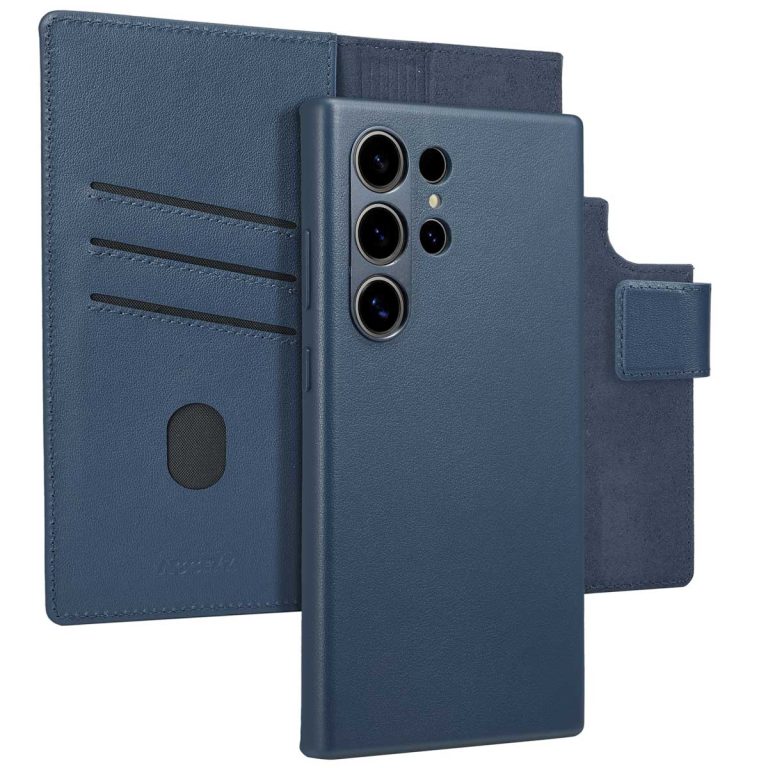 Accezz Leather Bookcase 2-in-1 met MagSafe Samsung Galaxy S24 Ultra - Nightfall Blue - Afbeelding 3