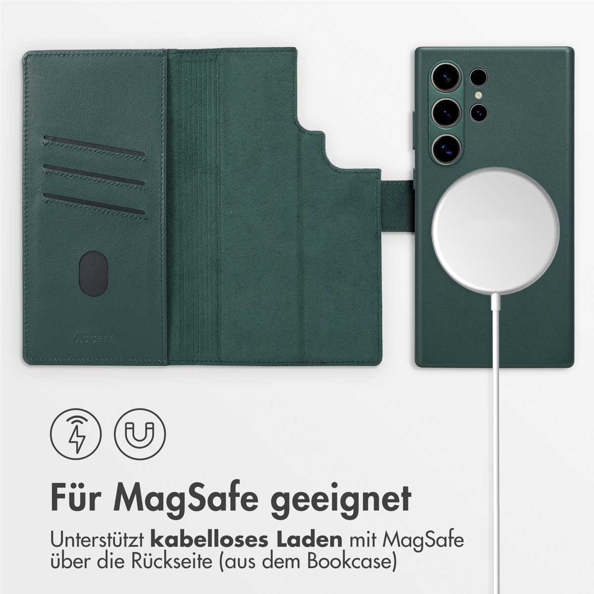 Accezz Leather Bookcase 2-in-1 met MagSafe Samsung Galaxy S24 Ultra - Cedar Green - Afbeelding 8