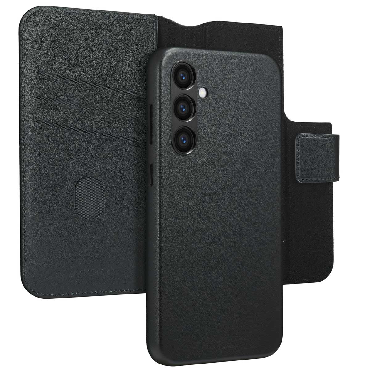 Accezz Leather Bookcase 2-in-1 met MagSafe Samsung Galaxy S24 Plus – Onyx Black