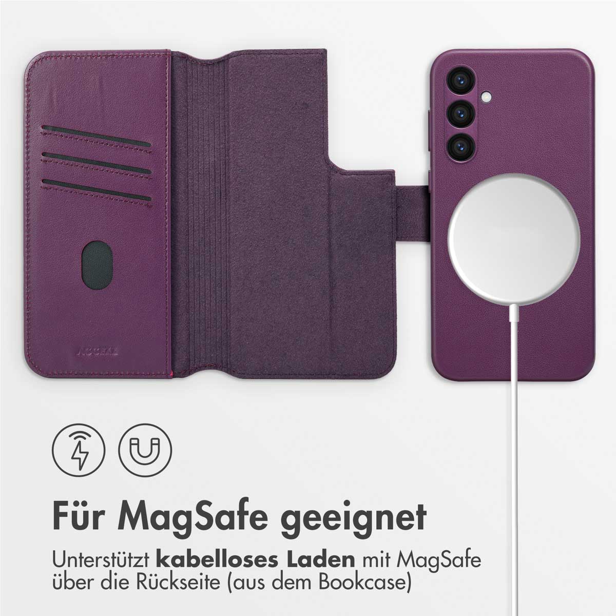 Accezz Leather Bookcase 2-in-1 met MagSafe Samsung Galaxy S24 Plus - Heath Purple - Afbeelding 8