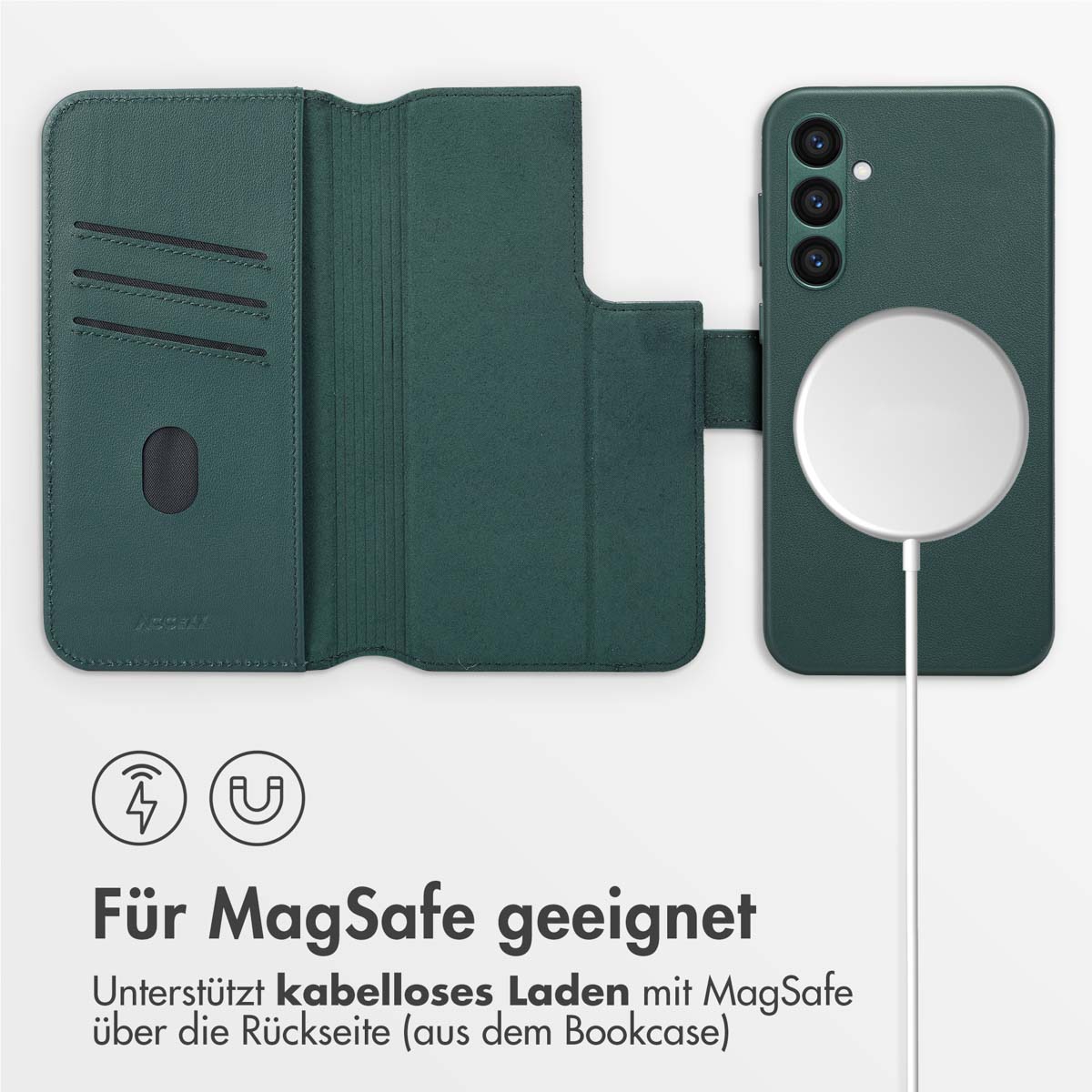 Accezz Leather Bookcase 2-in-1 met MagSafe Samsung Galaxy S24 Plus - Cedar Green - Afbeelding 9