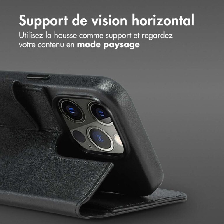 Accezz Leather Bookcase 2-in-1 met MagSafe Apple iPhone 15 Pro - Onyx Black - Afbeelding 9