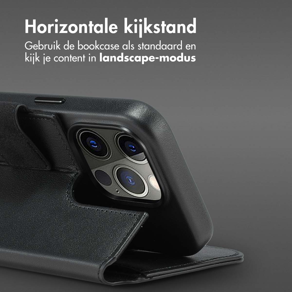 Accezz Leather Bookcase 2-in-1 met MagSafe Apple iPhone 15 Pro - Onyx Black - Afbeelding 7