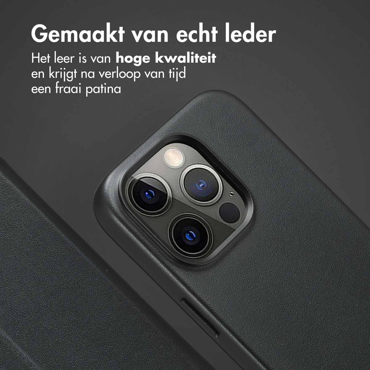 Accezz Leather Bookcase 2-in-1 met MagSafe Apple iPhone 15 Pro - Onyx Black - Afbeelding 6