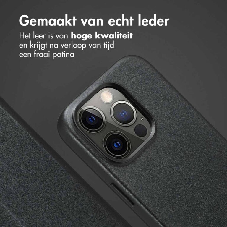 Accezz Leather Bookcase 2-in-1 met MagSafe Apple iPhone 15 Pro - Onyx Black - Afbeelding 8