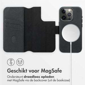 Accezz Leather Bookcase 2-in-1 met MagSafe Apple iPhone 15 Pro - Onyx Black