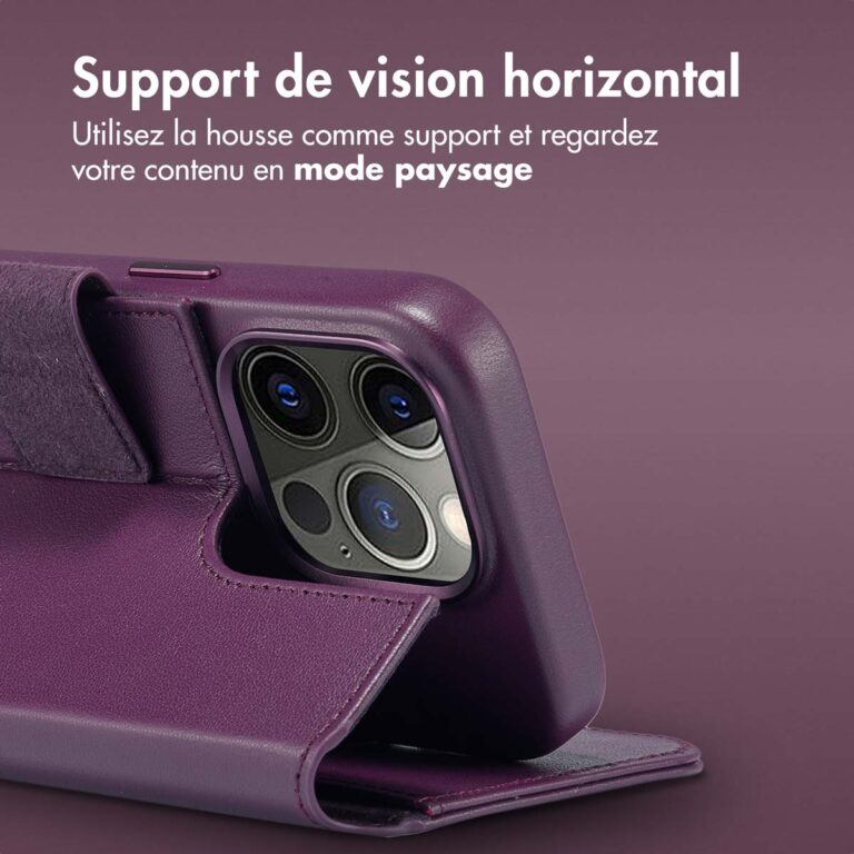 Accezz Leather Bookcase 2-in-1 met MagSafe Apple iPhone 15 Pro - Heath Purple - Afbeelding 3