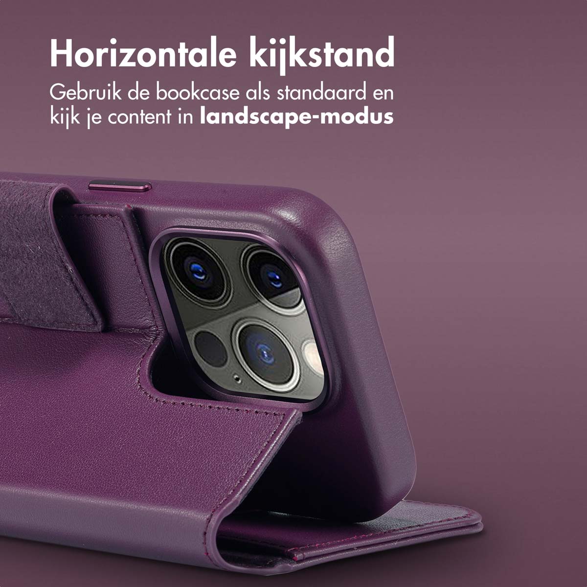 Accezz Leather Bookcase 2-in-1 met MagSafe Apple iPhone 15 Pro - Heath Purple - Afbeelding 7