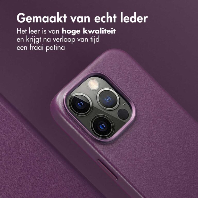 Accezz Leather Bookcase 2-in-1 met MagSafe Apple iPhone 15 Pro - Heath Purple - Afbeelding 2