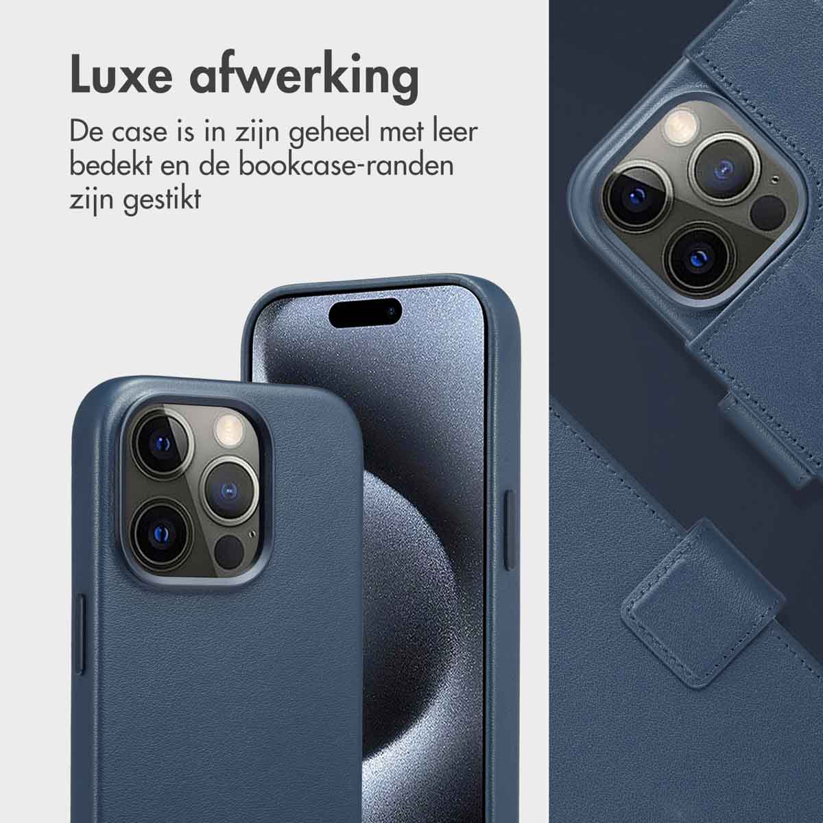 Accezz Leather Bookcase 2-in-1 met MagSafe Apple iPhone 15 Pro - Nightfall Blue - Afbeelding 4