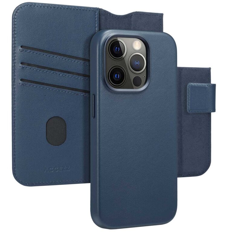 Accezz Leather Bookcase 2-in-1 met MagSafe Apple iPhone 15 Pro - Nightfall Blue - Afbeelding 2