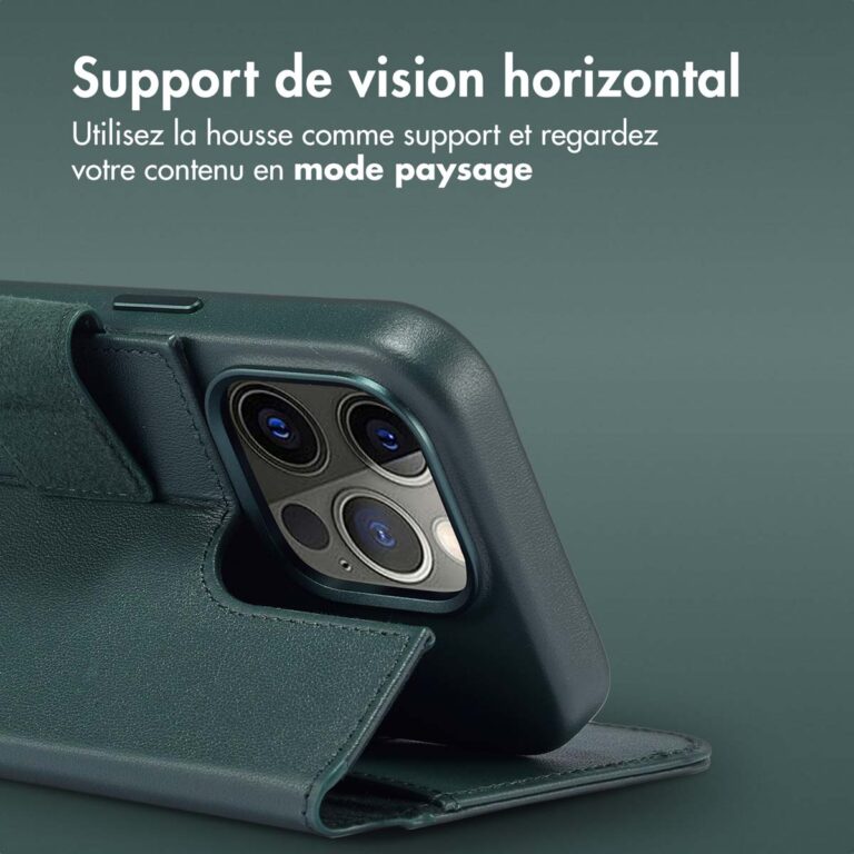 Accezz Leather Bookcase 2-in-1 met MagSafe Apple iPhone 15 Pro - Cedar Green - Afbeelding 9